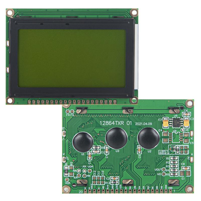 黃綠黑字LCD12864顯示屏液晶屏